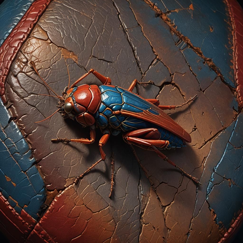 Cricket on Boxing Glove: Detailed Matte Painting