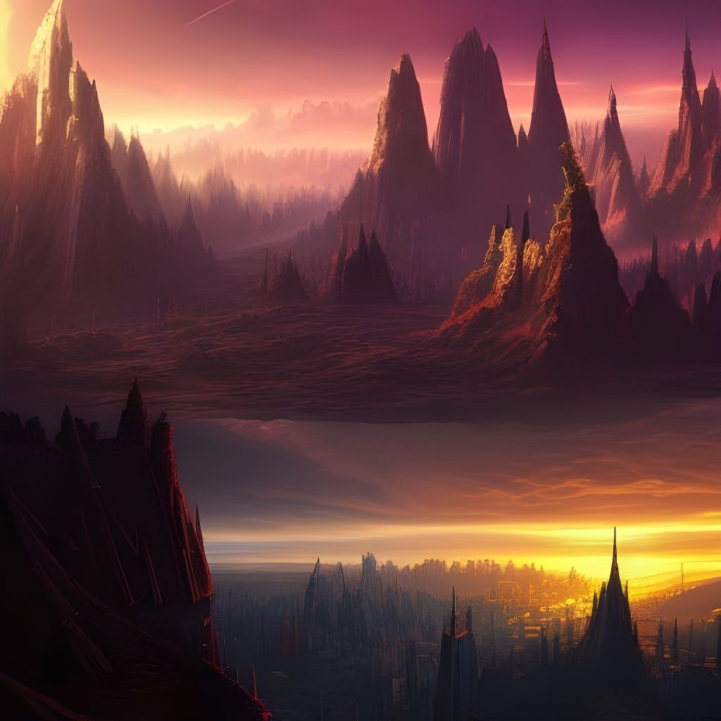 Fantastical Starry Skyline in Detailed Matte Painting
