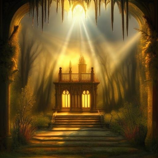 Gothic Library: Woman Reading with Dog