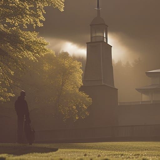 Abstract Celestial Scene in Sepia Overlay