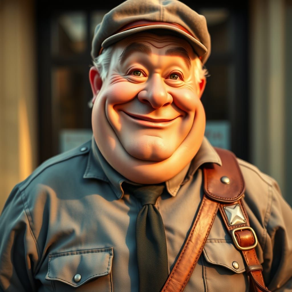 Jovial Postal Gentleman in Norman Rockwell Style