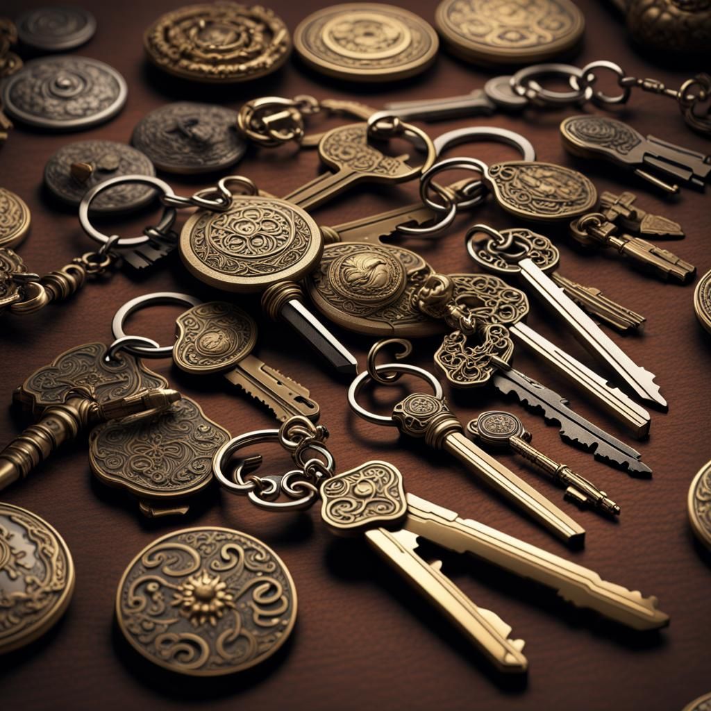 Enchanted Keyring of Holding: Detailed Fantasy Item