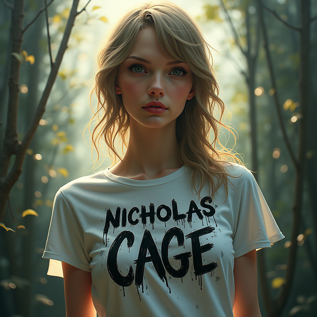 Taylor Swift and Nicolas Cage Fusion in Fantasy Art