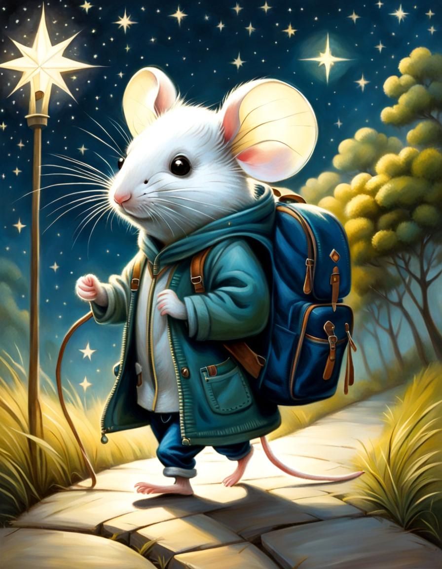 Traveling Mouse in Surrealist Style