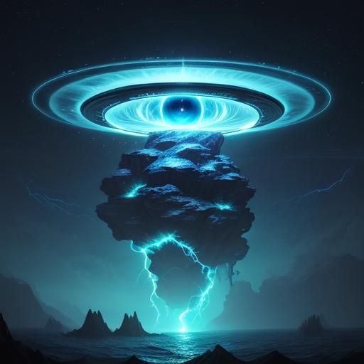 Eye-Shaped UFO Rises in Lightning Storm