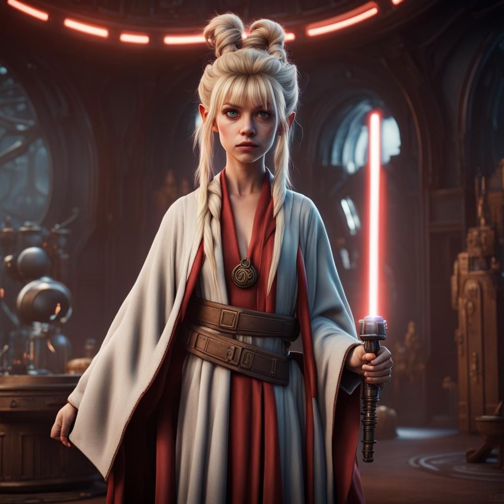 Cindy Lou Who as Jedi Knight: Detailed Matte Painting