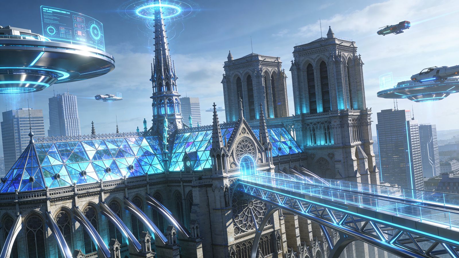 Futuristic Notre Dame Reimagined in Sleek Paris
