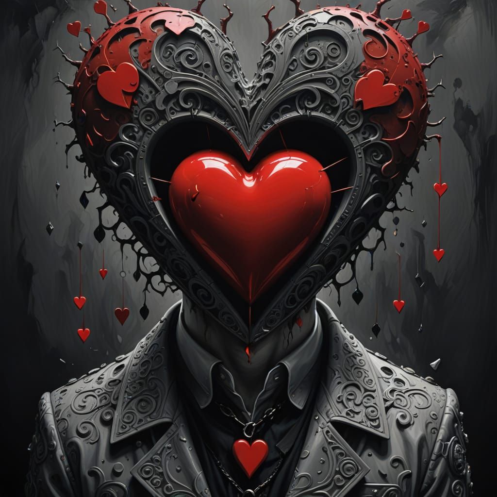 Personified Ace of Hearts in Vibrant Oil Painting