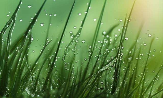 Dew-Kissed Grass Shimmers: Hyperrealistic Digital Art