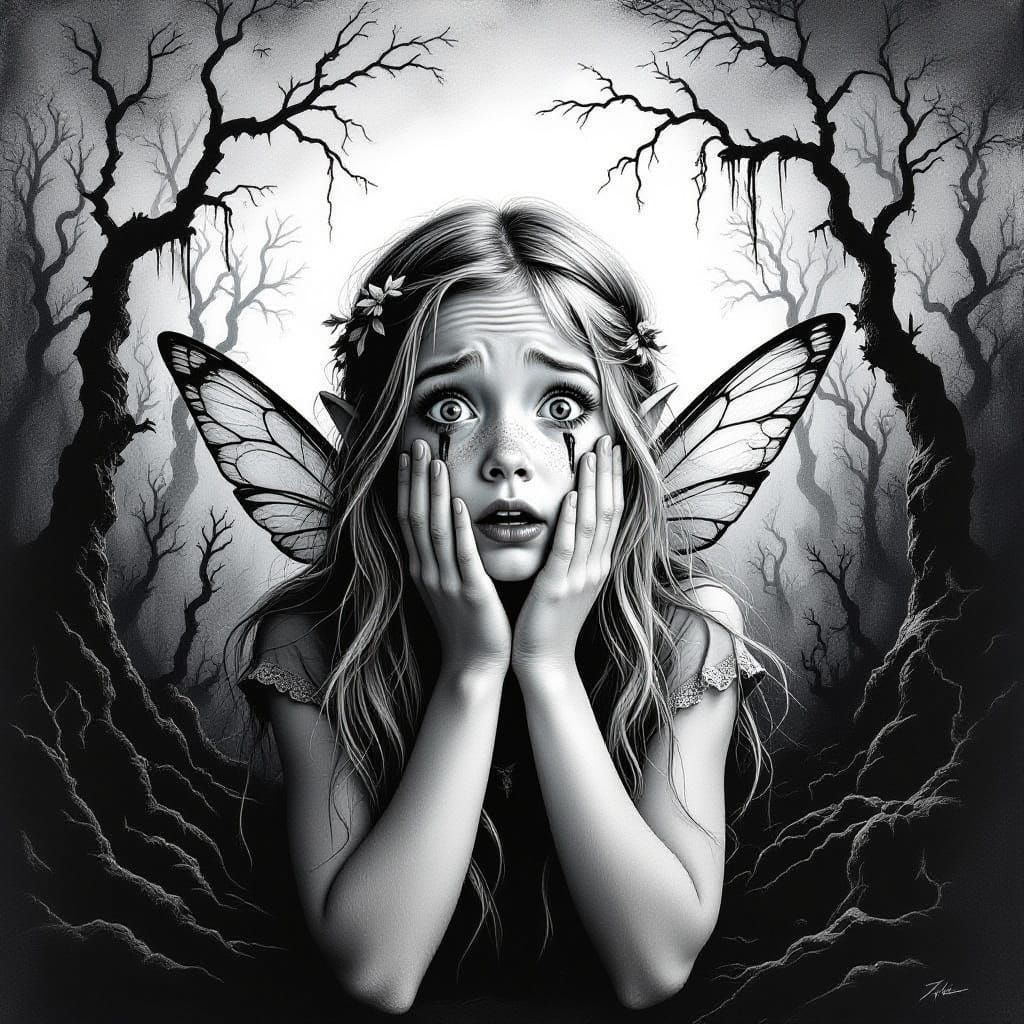 Grieving Fairy in Monochromatic Forest