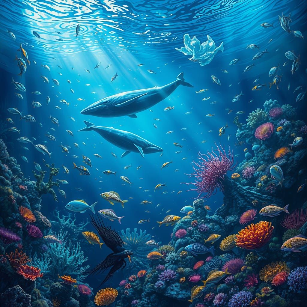 Deep Sea Ocean Life: Whales, Fish, and Bioluminescence