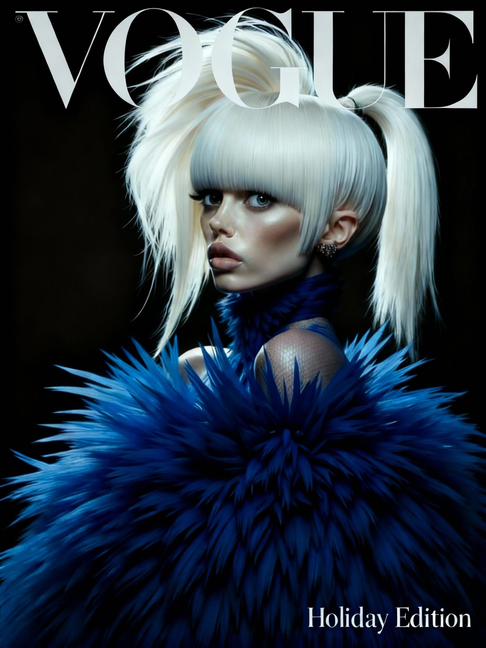 Avant-Garde Fashion Model on Vogue Cover