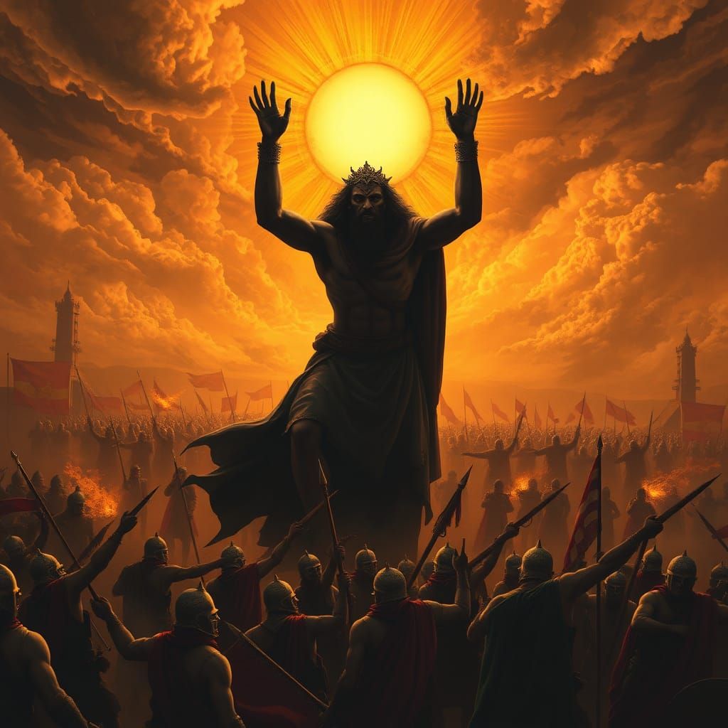 Black God Holding Sun Over Famine Land