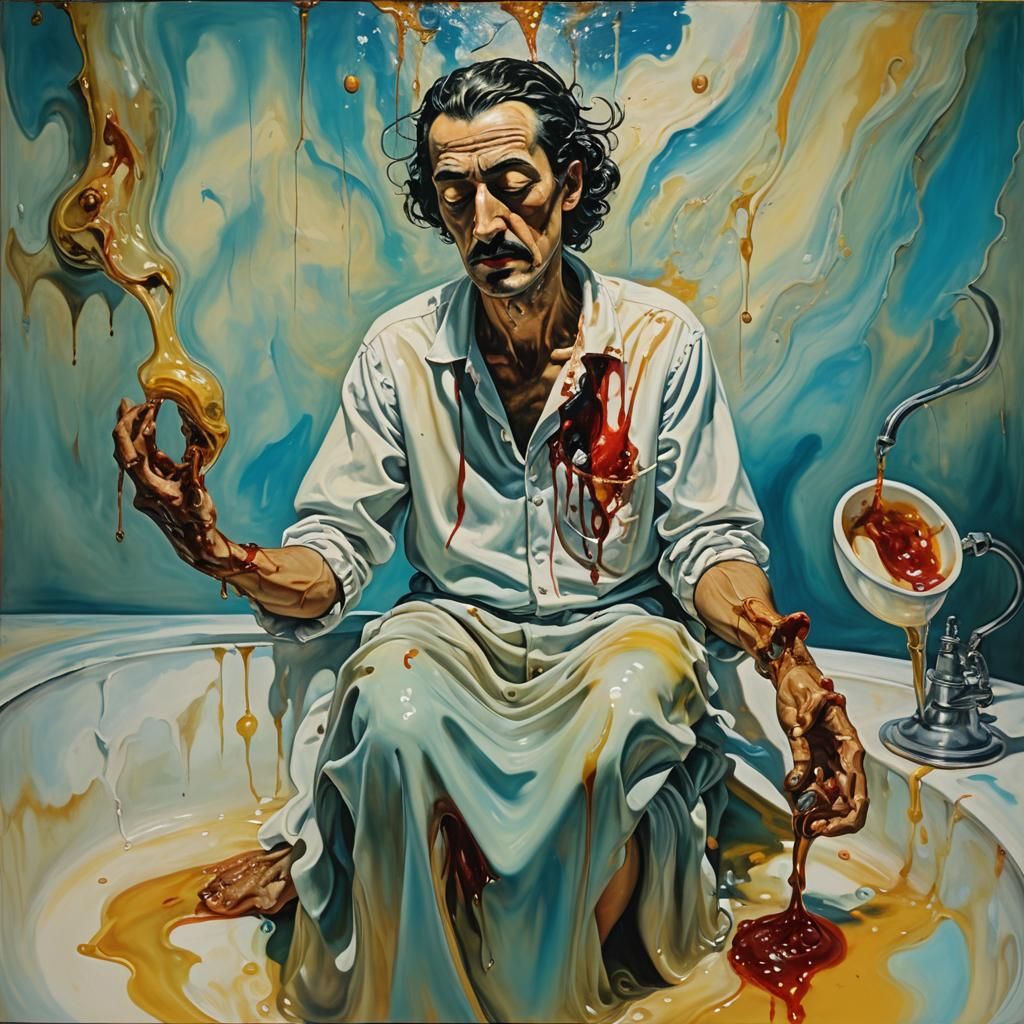 Surreal Enema Dreamscape in Oil on Canvas