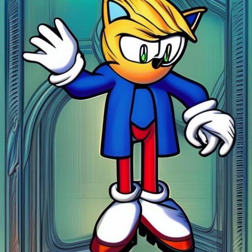 Donald Trump as Sonic Boss: 3D Comic Art