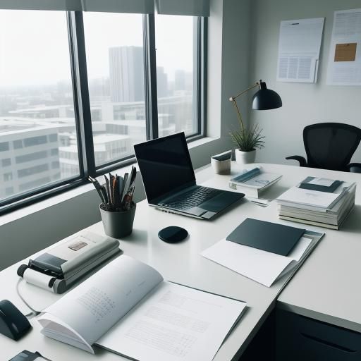 Organized Desk with Document Separators in Modern Office