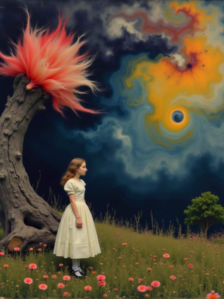 Alice in Wonderland Baroque Style Illustration