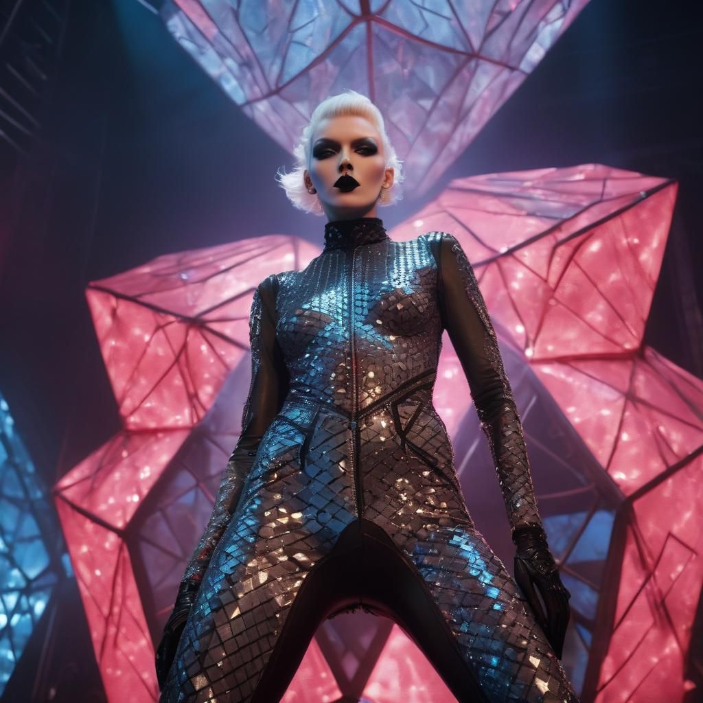 Neon Rock Concert: 80s Pop Art Glamour