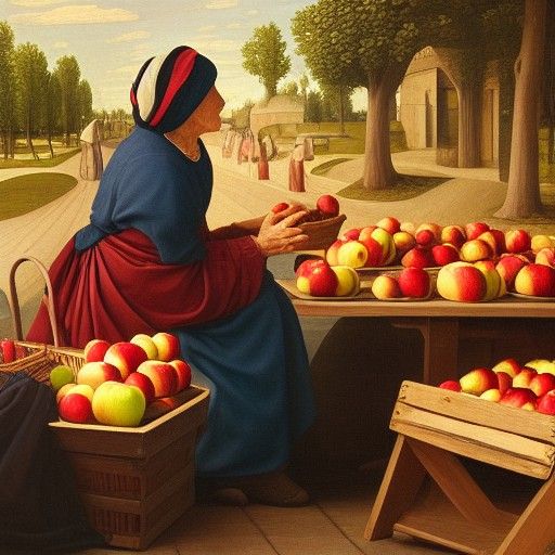 Renaissance Style Apple Seller at Market