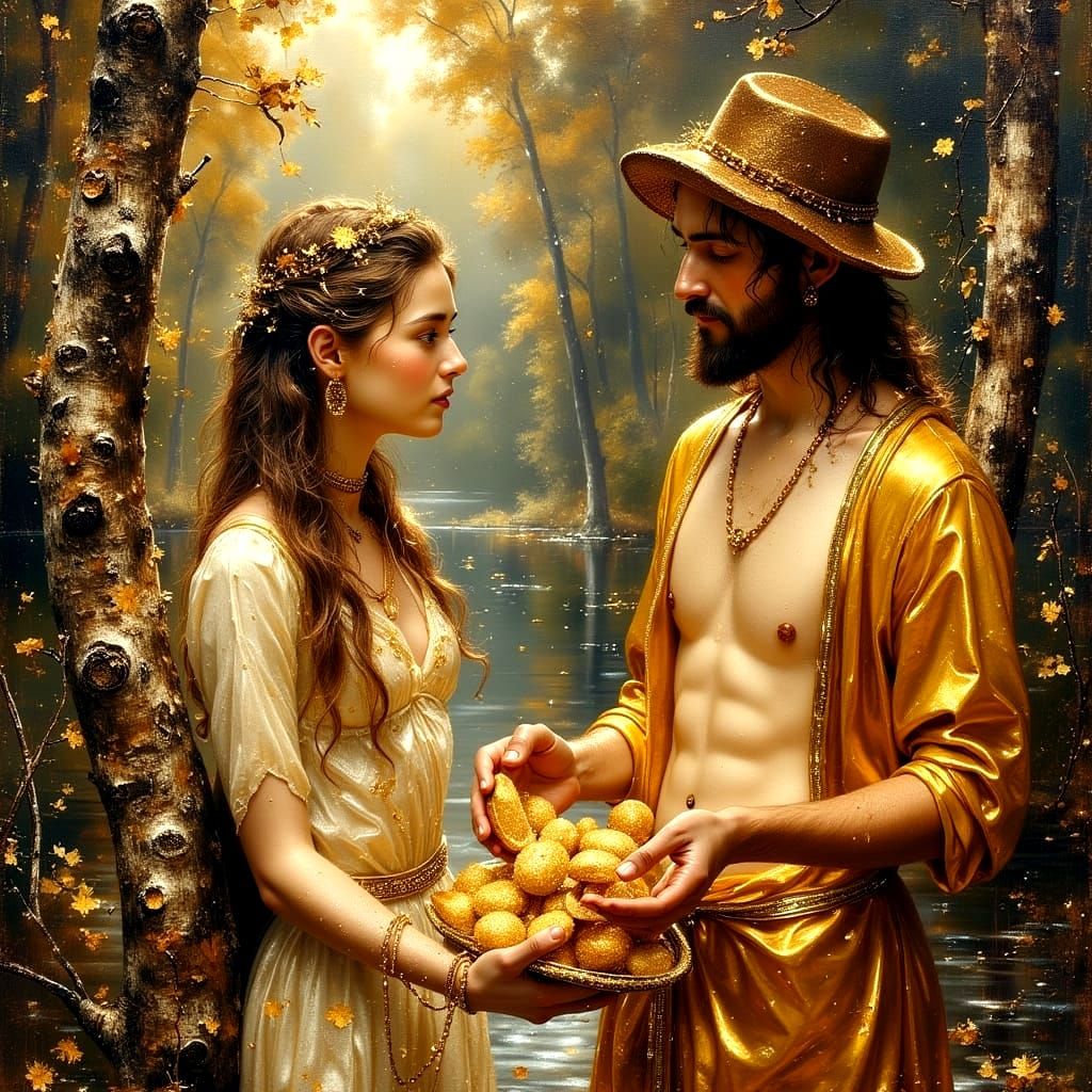 Adam and Eve's Expulsion as Renoir Oil Painting