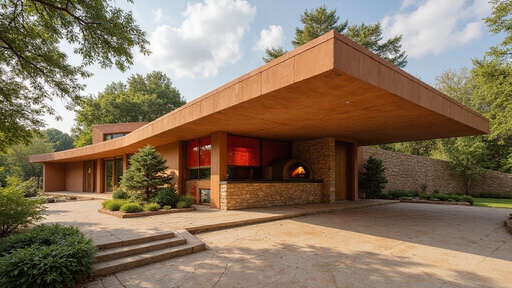 Modern Pizza Restaurant Inspired by Wright and Ando