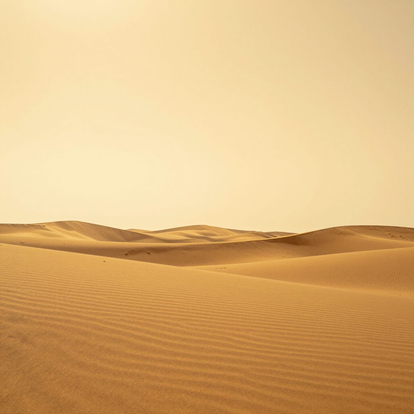 Minimalist Abstract Landscape with Golden Dunes and Yellow S...