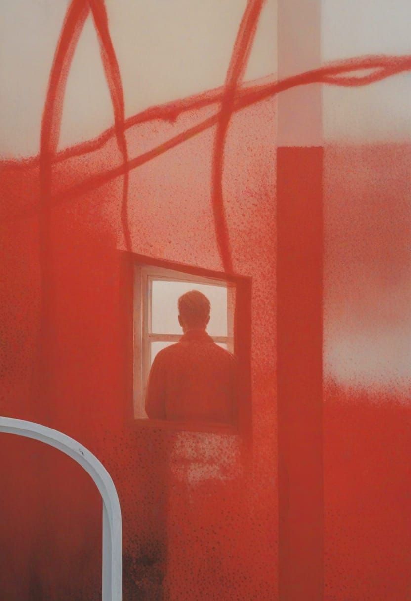 Textured Wall Landscape in Polke Style