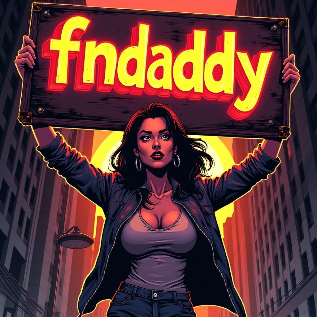 Gritty Urban Poster Art with Confident Character