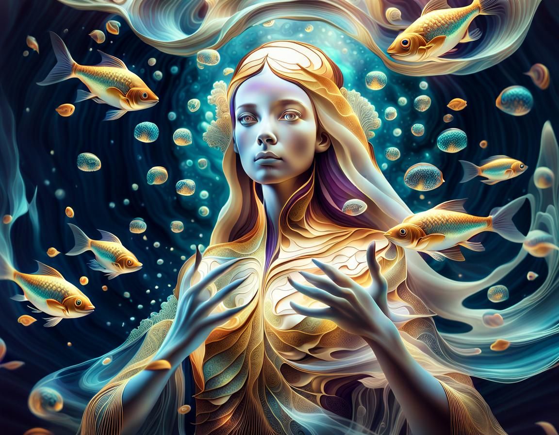 Abstract Fractal Coral Reef in Warm Light