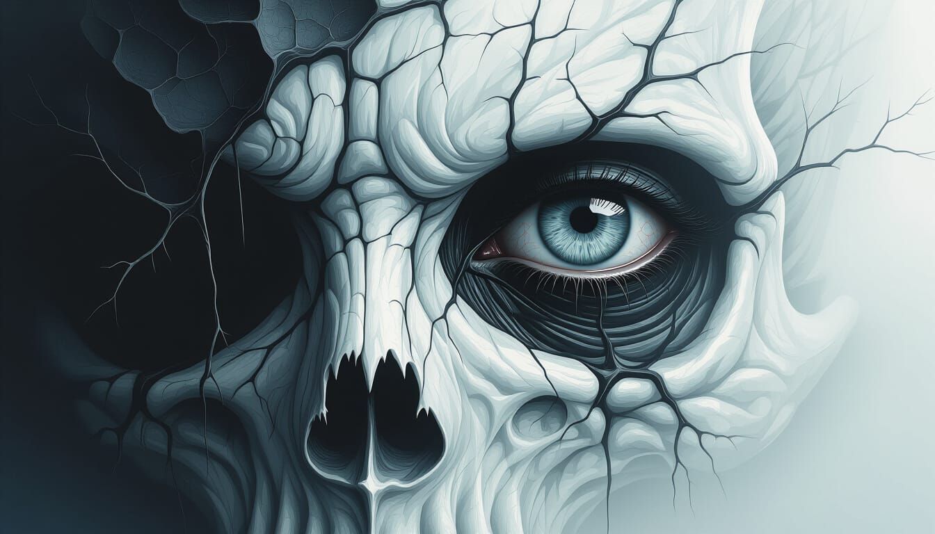 Undead Skull Eye in Dark Gritty Style