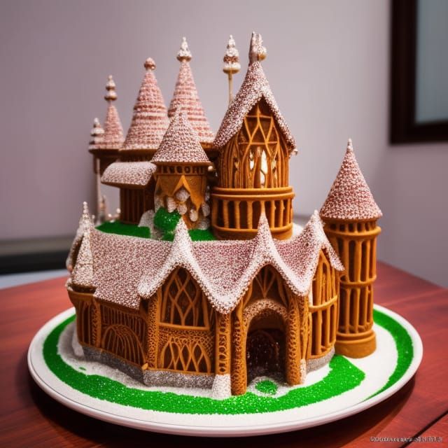 Gingerbread Castle in Art Nouveau Style