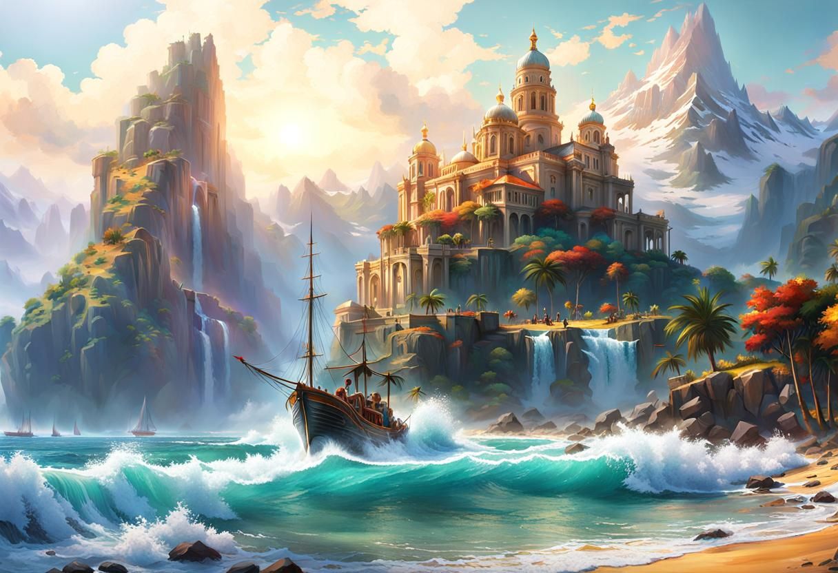 Ethereal Landscape in Vibrant Triadic Colors