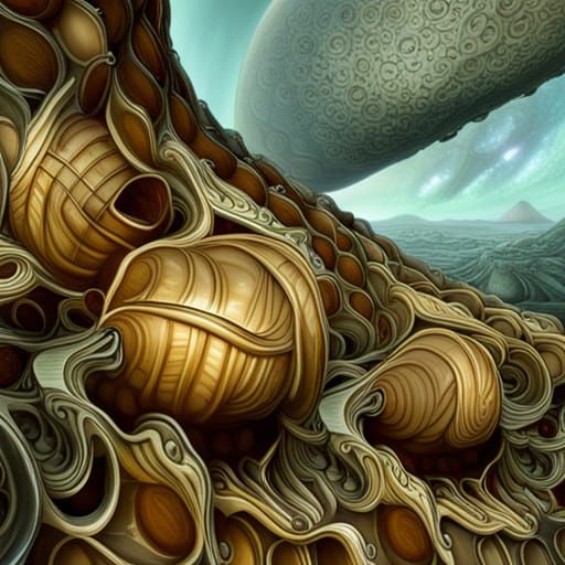 Bees in Spacesuits on Venus in Giger Style