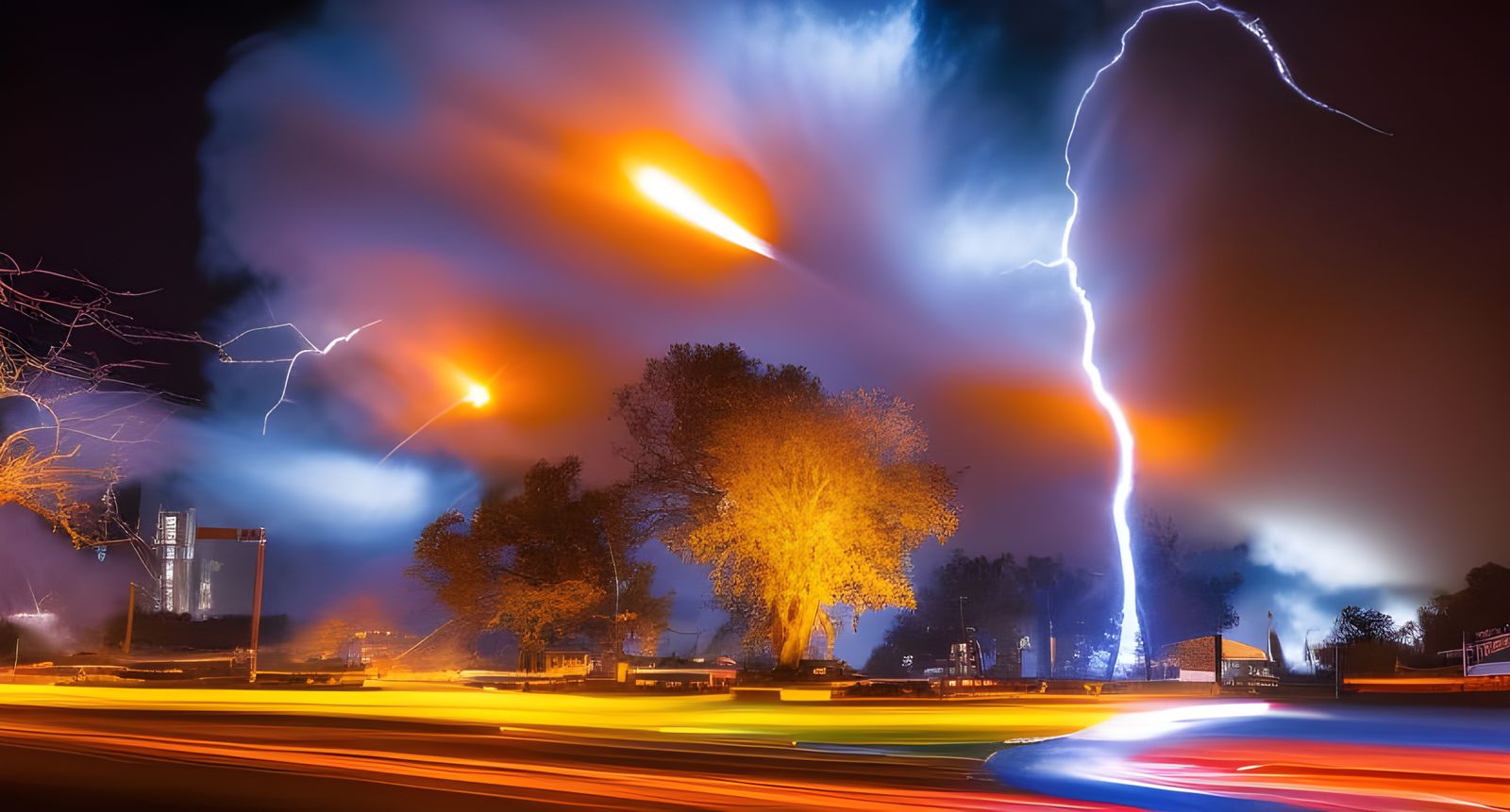 Futuristic Power Station Explodes in Electric Storm