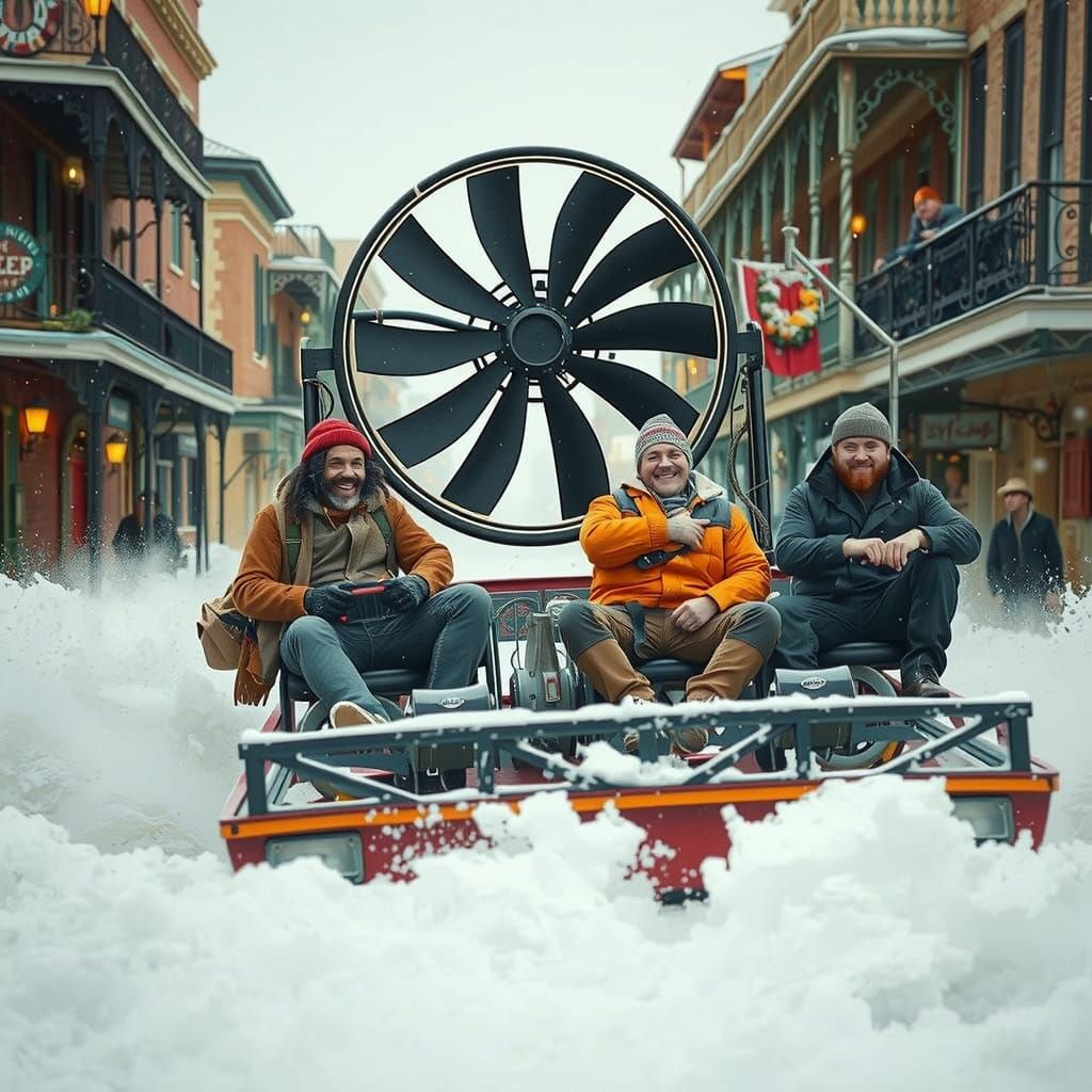 Rustic Cajun Airboat Rides Through Snowy New Orleans