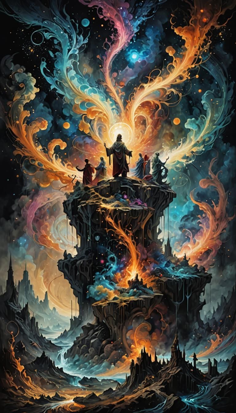 Ethereal Streams of Cosmic Energies in Surreal Style