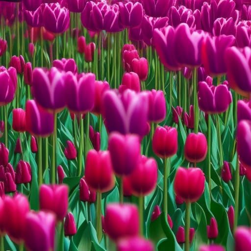 Fantastical Tulips in Detailed Matte Painting