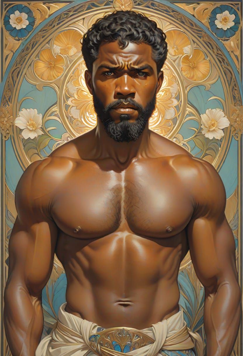 Art Nouveau Portrait of an African Man
