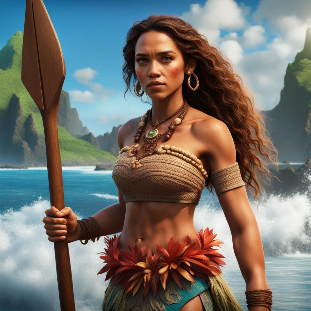 Jessica Alba as Moana: Detailed Matte Painting