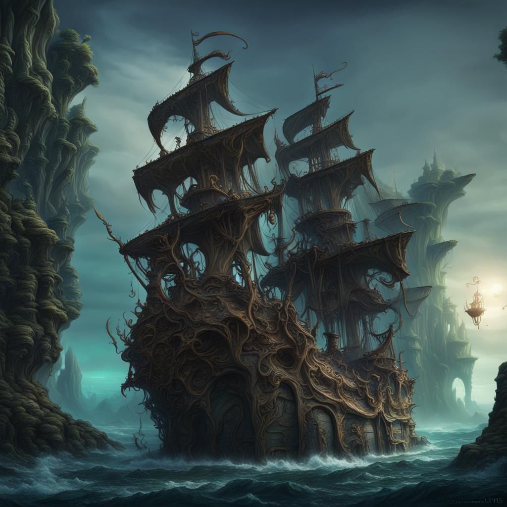 Detailed Matte Painting of Davy Jones