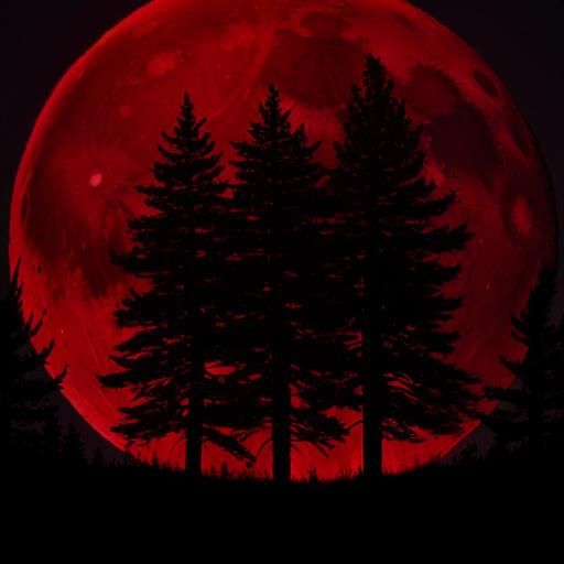 Blood Red Moon Rising: Dramatic Digital Painting
