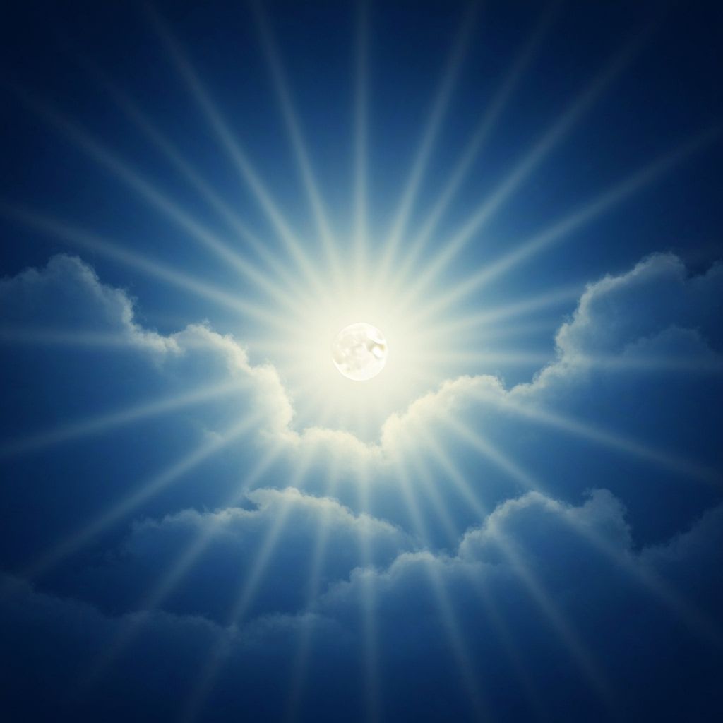 Ethereal Moon Glow in Divine Blue Sky
