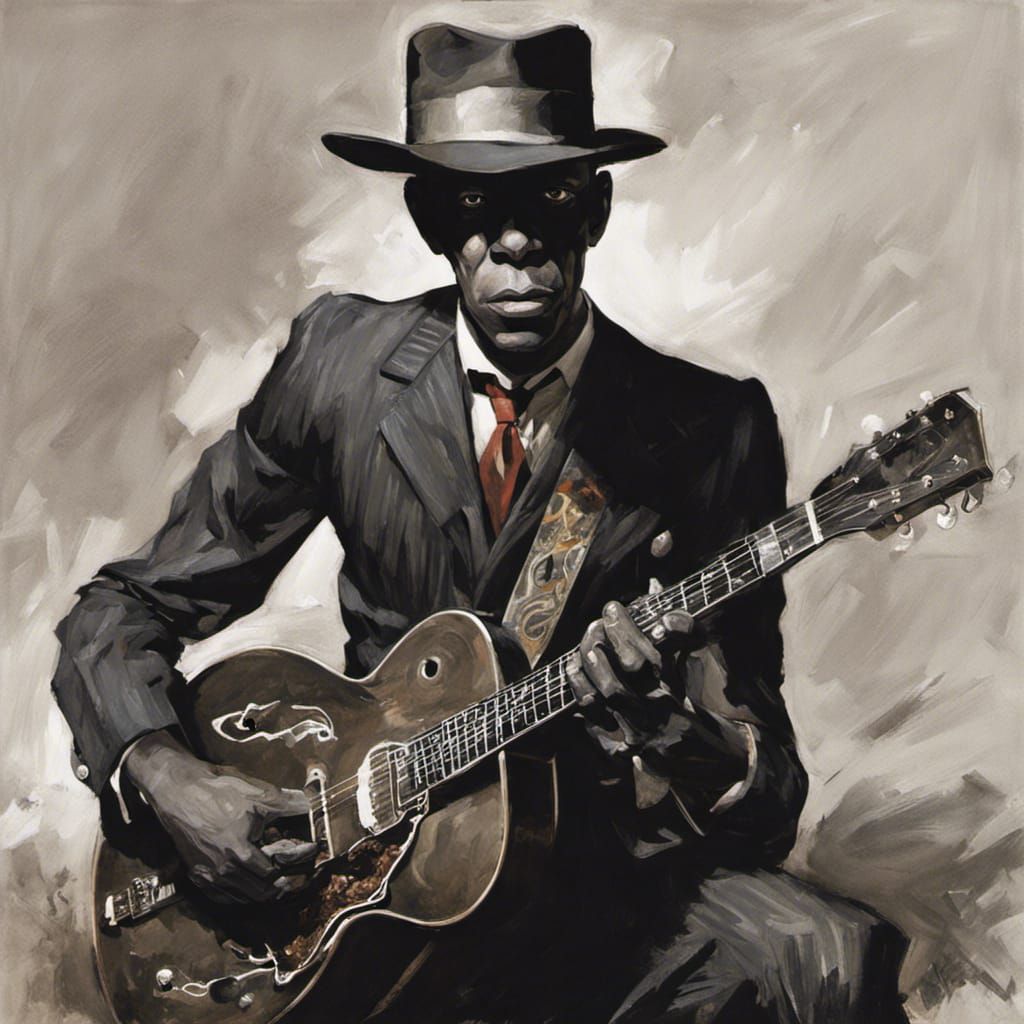 Sinister Robert Johnson Portrait in Detailed Style