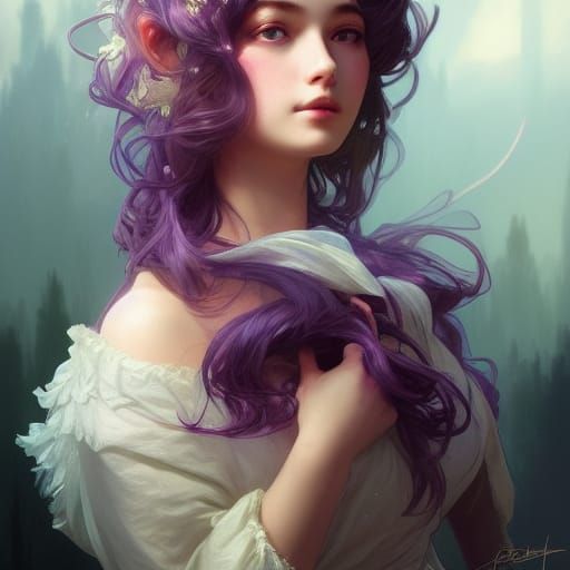 Frilly Princess Portrait in Hyperdetailed Digital Art