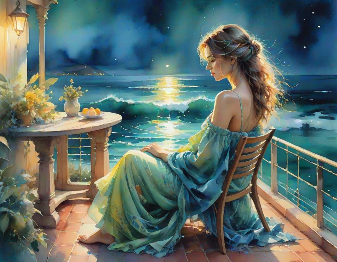 🥈summer night by the sea