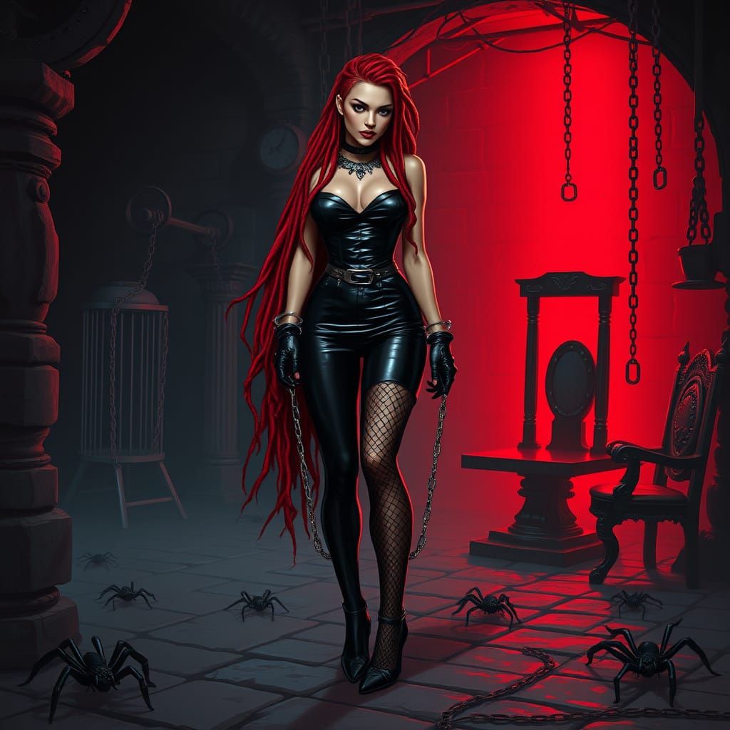 Dominatrix in Dark Fantasy Comic Book Art