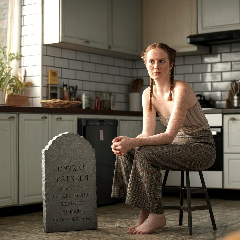 Tomb stone in the kitchen