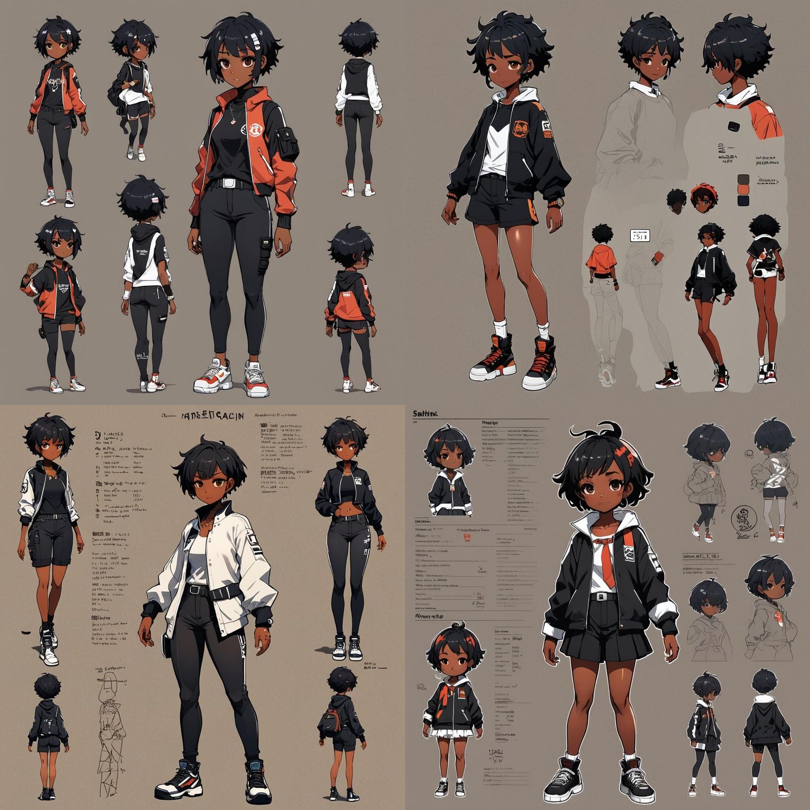 Anime Character Sheet: Black Girl in Friday Night Funkin Sty...