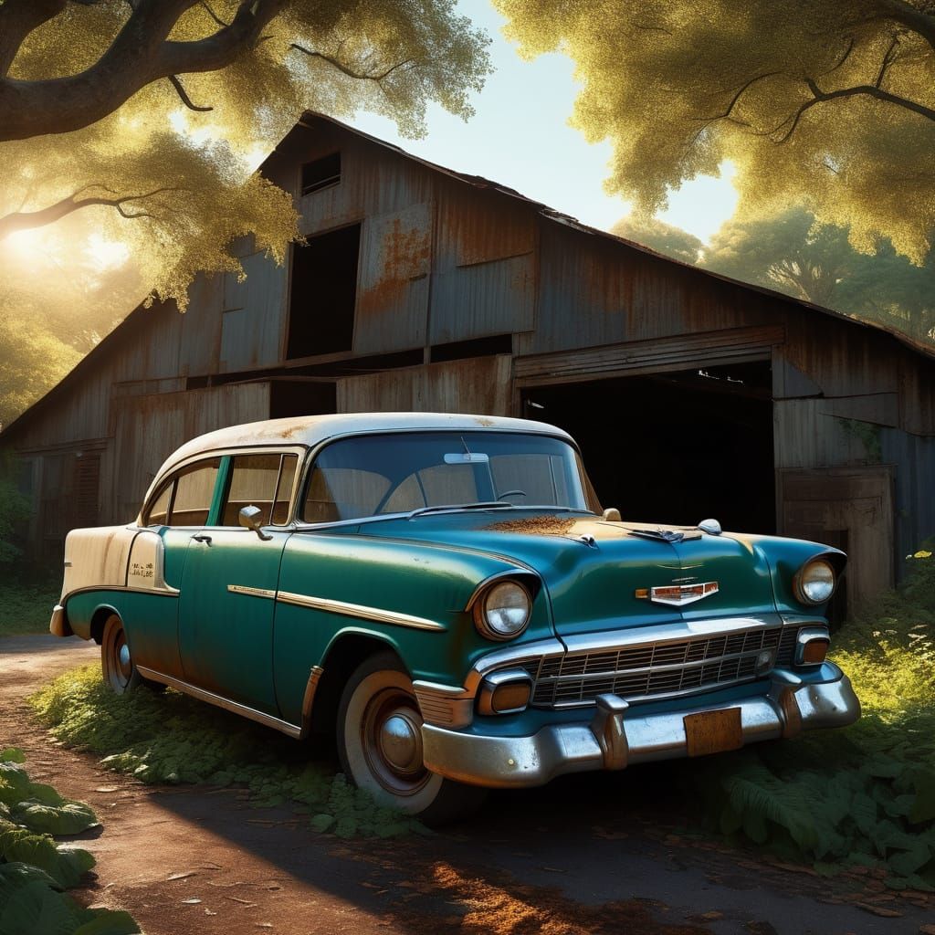 Rustic Redemption: 1956 Bel Aire Reclaimed by Nature