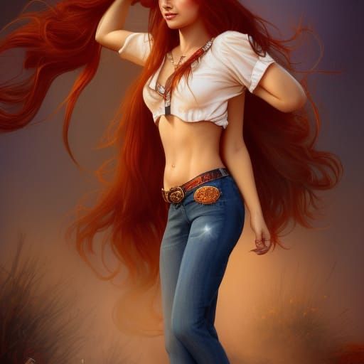 Beautiful Cowgirl Portrait in Photorealistic Style